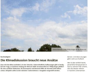 Read more about the article Die Klimadiskussion braucht neue Ansätze